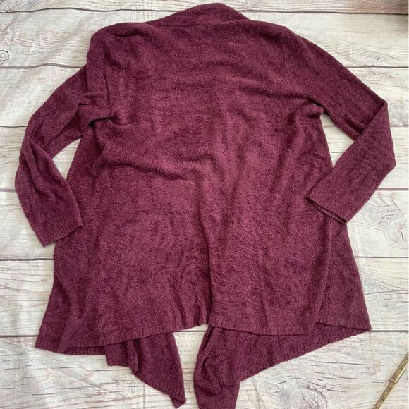 Barefoot Dreams CozyChic Ultra Lite® Hi/lo Cardi Sweater Maroon Size 1X - Picture 2 of 8